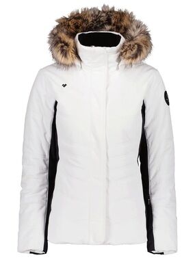 Obermeyer Women’s White and Black Ski Jacket with Hood